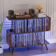 3-Tier Record Player Stand with Vinyl Record Storage, Turntable Table