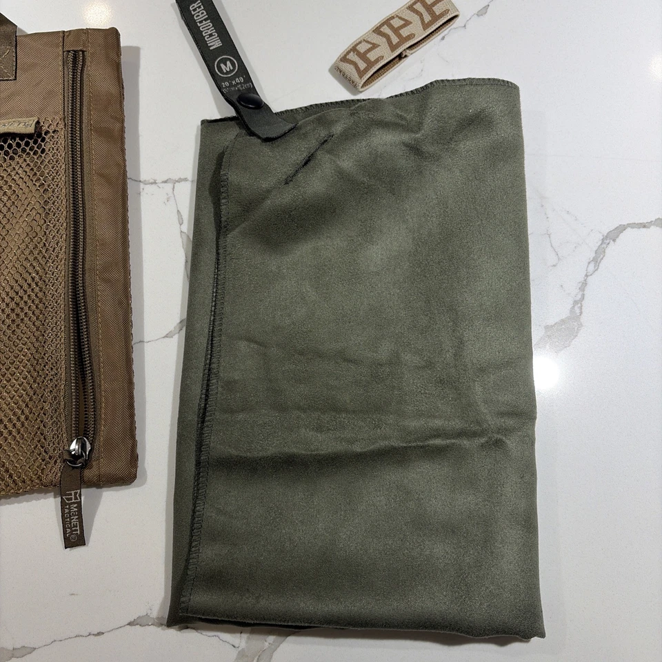 McNett Tactical Microfiber 20” x40” Towel Drab Green w/Bag and Ties - NEW - Image 4 of 4