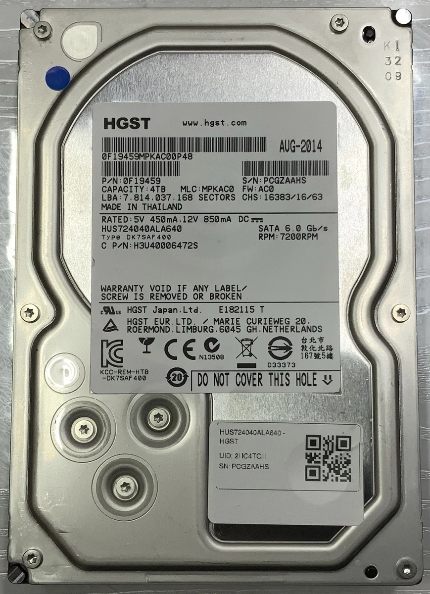 Hitachi/HGST 3.5 HDD 4TB　※管理番号：㉝ Amazon.com: HGST Ultrastar 3.5-Inch 4TB 7200RPM SATA III 6Gbps