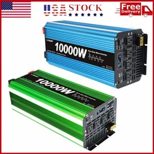 5000W 10000W Pure Sine Wave Power Inverter DC 12V to AC 110V Converter Camping