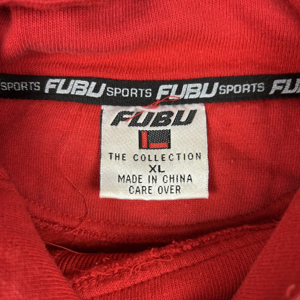 FUBU "THE ORIGINAL OG WEAR IS BACK " Hoodie Red Men’s XL Y2K Vintage - Image 3 of 4