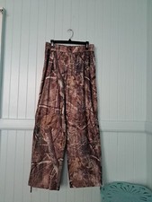 Cabela's Realtree Camo Pants Mens Sz M Reg Elastic Waist Lined Side Zip Snaps