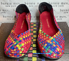 Bernie Mev. Women's Woven Slip-On Flat Round Toe Lightweight Multicolor US 7.5