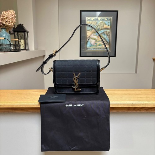 Saint Laurent Black Suede Solferino Shoulder Bag YSL - $3200 - New  - Authentic