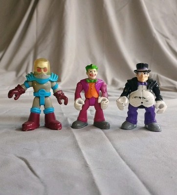 Fisher Price Imaginext DC Super Friends Joker Penguin Mr.Freeze Figures 2.5'' Vtg