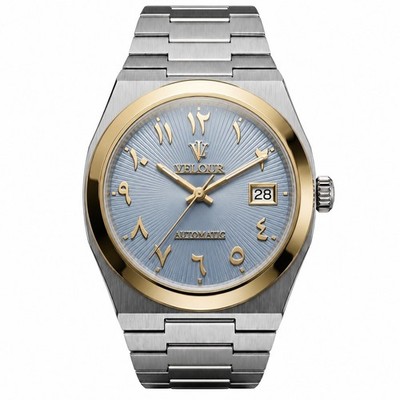Velour Tolaris Blue Dial NH35 Automatic Steel Watch Mod | Luxury Date Style