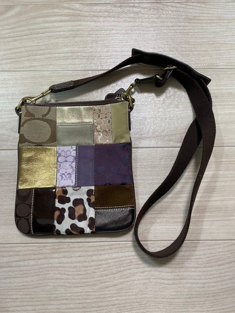 Coach Multi-Color Patchwork Pouch Leather Bag Adj… - image 10