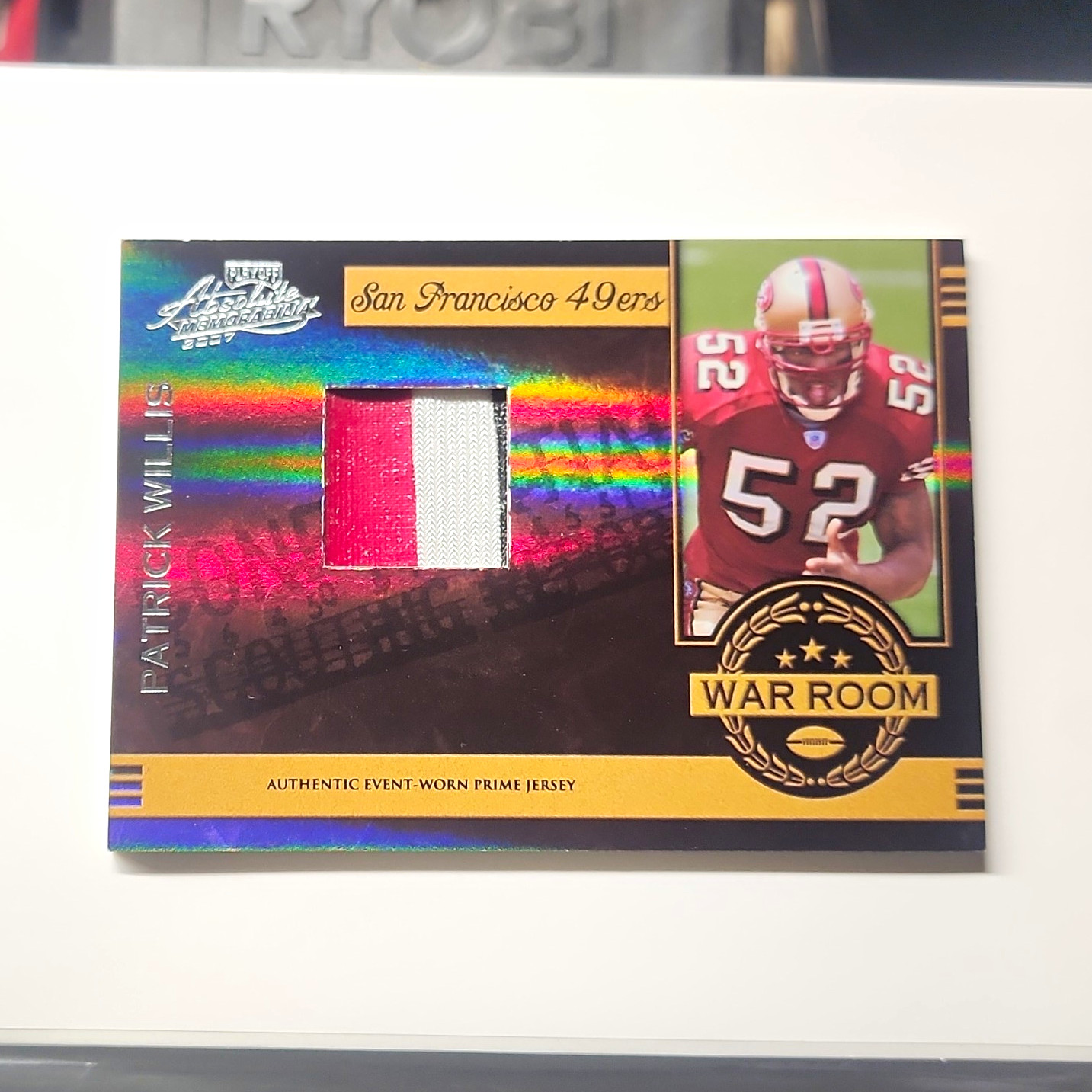 Patrick Willis Playoff Absolute Memorabilia War Room #WR26 Material Prime Jumbo