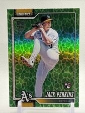 Jack Perkins 2026 Topps Series 1 Card #206 Easter Holiday Green Leaf Foil SP RC