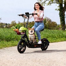 14'' Folding Adults Electric Scooter W/ Seat Baskets, 22Mph Commuter E-Scooter