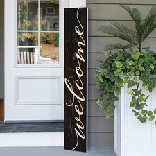 48"x8" Large Welcome Sign for Front Door, PVC Welcome Sign for Front Porch, D...