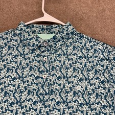 Straight Down Performance Polo Shirt Mens M Short Sleeve AOP Floral Forsyth Logo