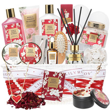 Mother  S Day Gift Basket for Women - Luxurious Rose Spa Gift Basket for Women, B
