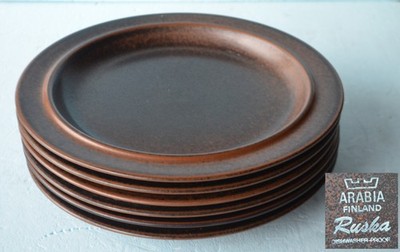 Arabia Ruska Finnland 6 Speiseteller 24 cm noch mit perfekter Markung