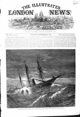 Altes 1868 Gründerschiffswrack Hibernia Stormy Sea John Forbes Survi viktorianisch