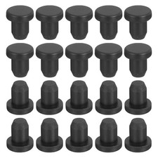 30-Pack Black Rubber Stopper Plugs, 5.5mm Plug Holes for 5-5.3mm/0.2-0.21" Hole