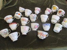JOB LOT 10 MISMATCH CHINA SINGLE TEA CUPS IDEAL PARTIES/WEDDINGS/TEAROOM