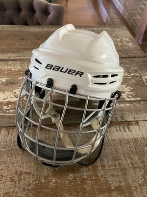 Bauer Ice Hockey Helmet Caged Cage Men's Used Good Mask Sz M Medium Boys IMS 5.0
