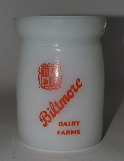 Biltmore Dairy 3/4 oz. White Glass Creamer Bottle
