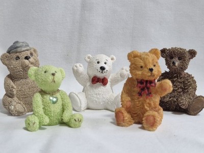 Auswahl von x5 süßen Resin Bären Figuren, mehrfarbig, super Zustand