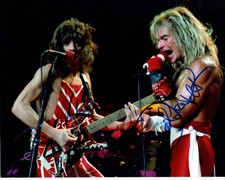 DAVID LEE ROTH and EDDIE VAN HALEN Signed 8x10 Photo w/ Hologram COA