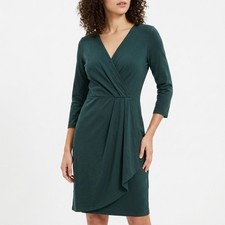 Loft Green Sheath Knee Length Stretch Dress Women Size 10