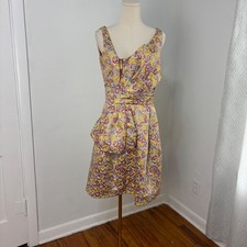 Zac Posen Floral Brocade Cocktail Dress Mob Luxe Old Money Party Going Out Sz 9