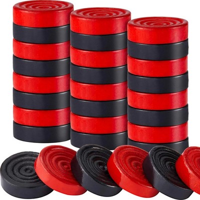 Sumind 48 Pieces Wooden Checkers Pieces 1.06 Inch Checker Pieces in Drawstring S