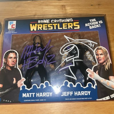 FC Toys Bone Crushing Matt Jeff Hardy Figures 1/500 Signed JSA Witness In Case