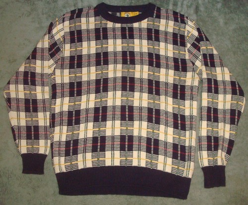VTG DUCK HEAD PLAID CHECKED SWEATER 