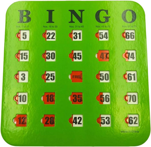 Yuanhe Shutter Slide Bingo Cards - 5 Pack Multi Color Extra Thick Stitched, Easy - 第 5/12 張圖片