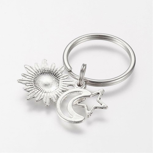 Schlüsselanhänger Aufsteck Sonne Mond Stern Schlüsselring Handtasche Geldbörse Charm Anhänger Reißverschluss ziehen - Bild 2 von 4