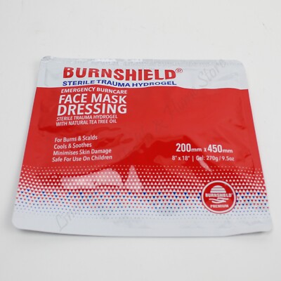 Notfall Burncare Gesichtsmaske steriler Traumaverband für Verbrennungen & Verbrühungen.