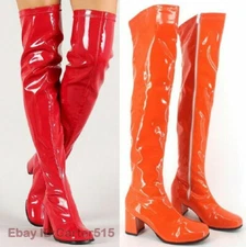 Women's Street Thigh High Over The Knee Boots Zipper Halloween Costume Boots