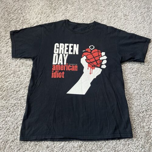 Green Day American Idiot Tshirt Band Unisex Black Medium Y2k Punk Rock