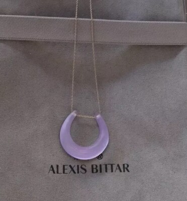 100% Authentic Alexis Bittar Vintage Purple Lucite Horseshoe Necklace