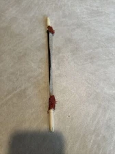 Antique Carved Bovine Knitting Needle Guards/Covers W/Antique Needle Set