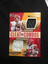 2018 ABSOLUTE PATRICK MAHOMES II KAREEM HUNT CLEAT COMBOS CHIEFS #’d 77/99