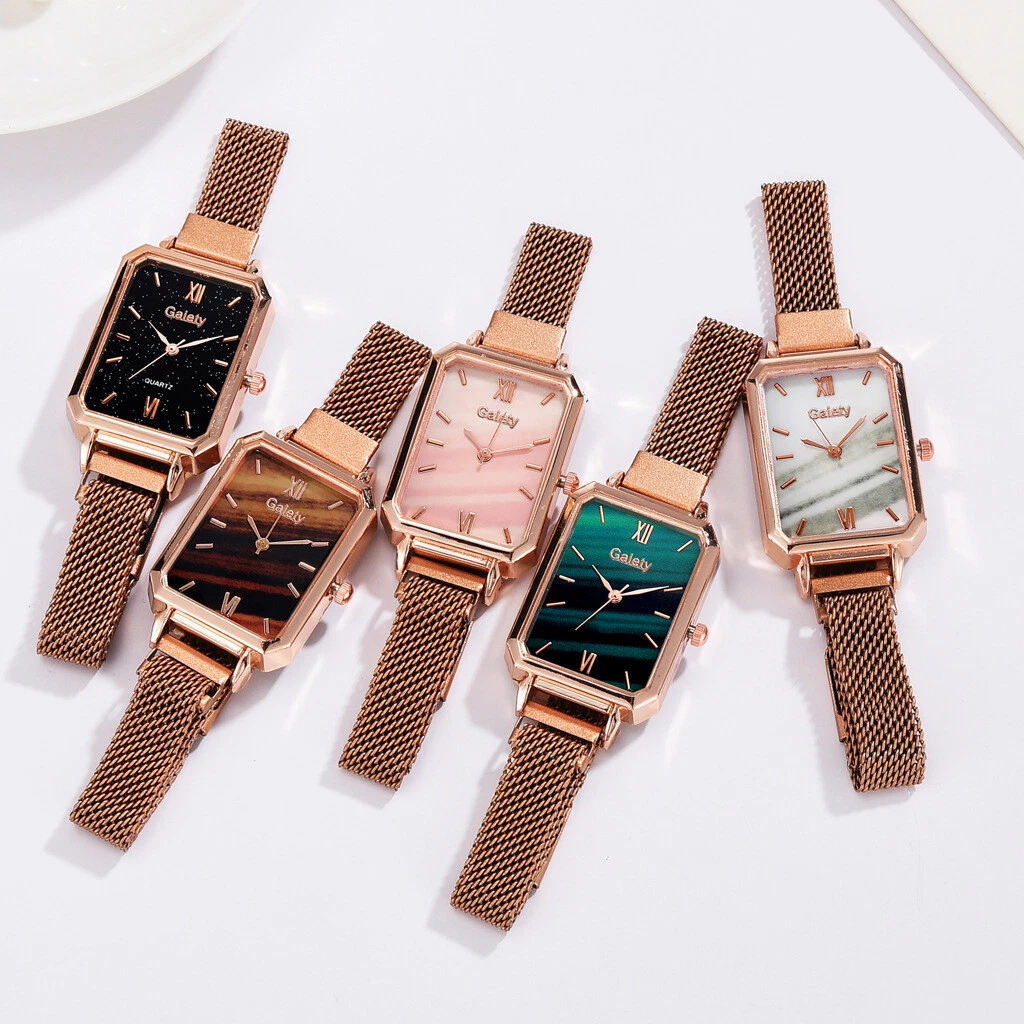 Gaiety Women Fashion Quartz Watch Bracelet Set Luxury Watches Rose Gold Mesh New