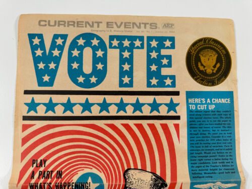 vtg 1968 VOTE Presidential Election Magazine Hubert Humphrey Richard Nixon - 第 3/6 張圖片