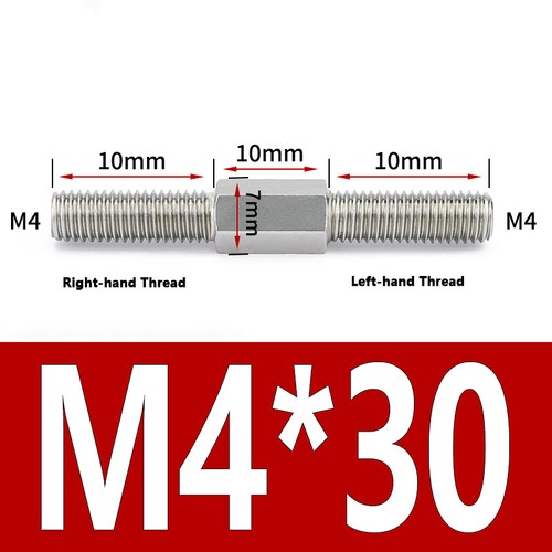 M4-M16 Left & Right Thread Double End Screw Rod Stud Bolt 304 A2 Stainless Steel - Picture 36 of 56