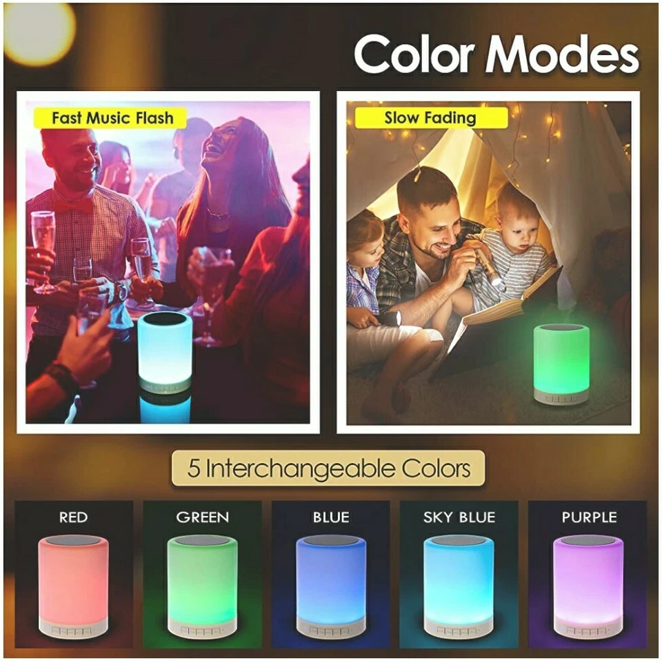 Shava 7 Night Light Bluetooth Speaker, Touch Control, LED Speaker, Speakerphone - Image 3 of 4