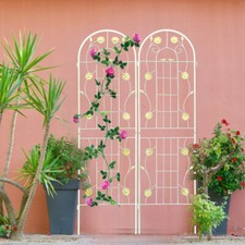 2 Pack Metal Garden Trellis Rustproof Trellis for Climbing Plants Outdoor Flower