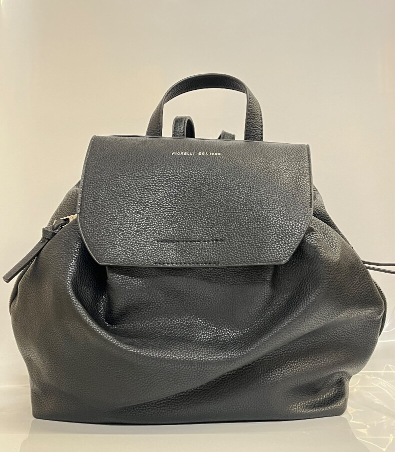 Ladies FIORELLI Black Leather Backpack Plain Bag CG N42 eBay