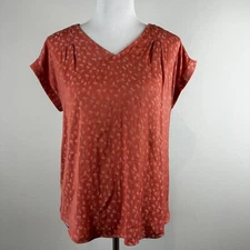 Simply Vera Women's Blouse Top by Vera Wang V-Neck Short Sleeve Size Medium