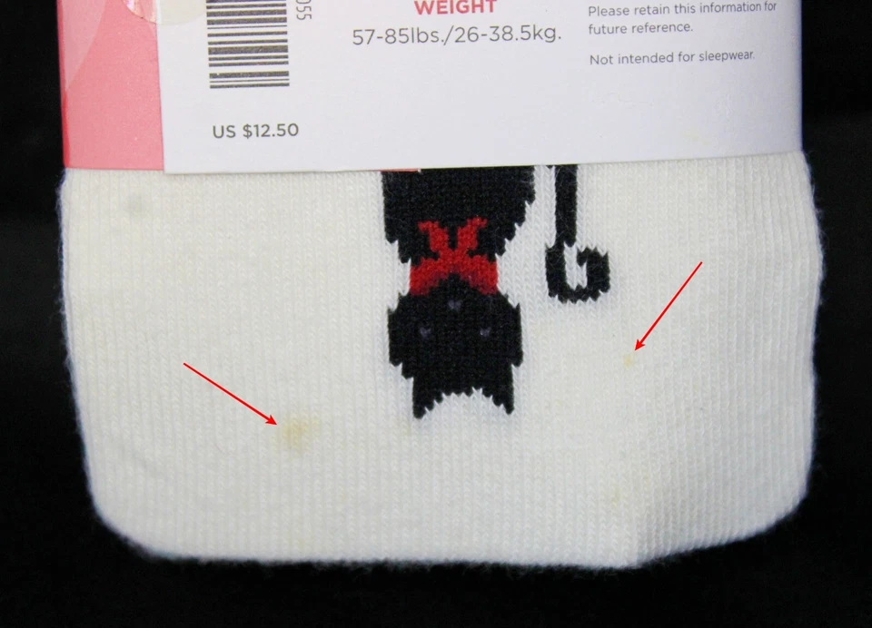 Medias Gymboree Glamour Kitty 2007 talla 8-10 nuevas con etiquetas gato de invierno con lazo rojo Foto 4 de 4