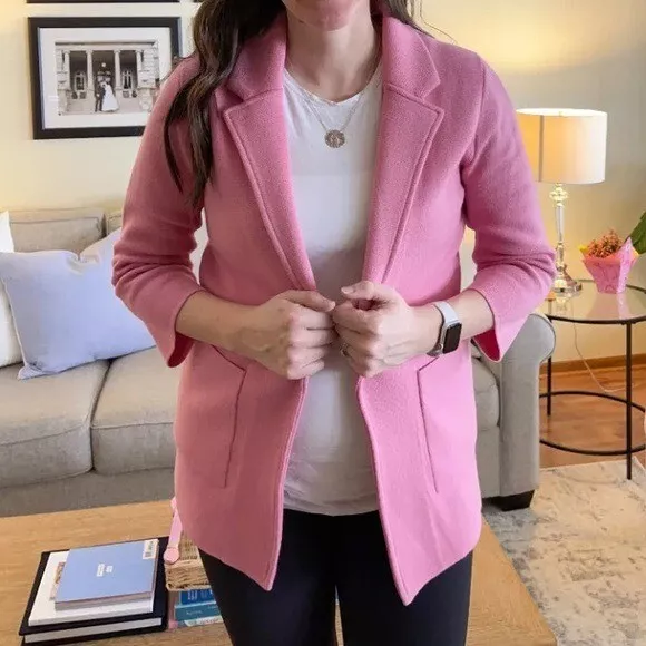 J Crew Sophie Pink Sweater Blazer Jacket eBay