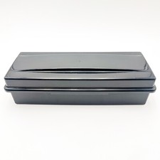 Vintage Alpha Audio Cassette Tape Storage Box Case Holder Black Plastic