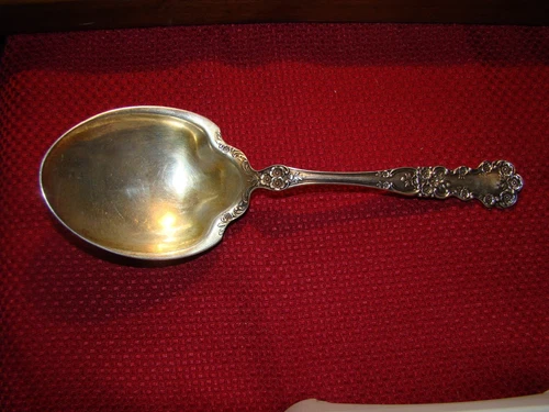 GORHAM STERLING SILVER LAG BUTTERCUP BERRY CASSEROLE SPOON 9 1/8" NO MONOGRAM