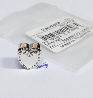 Pandora Heart Gift Box S925ALE Charm 14K Ring Clear CZ Authentic